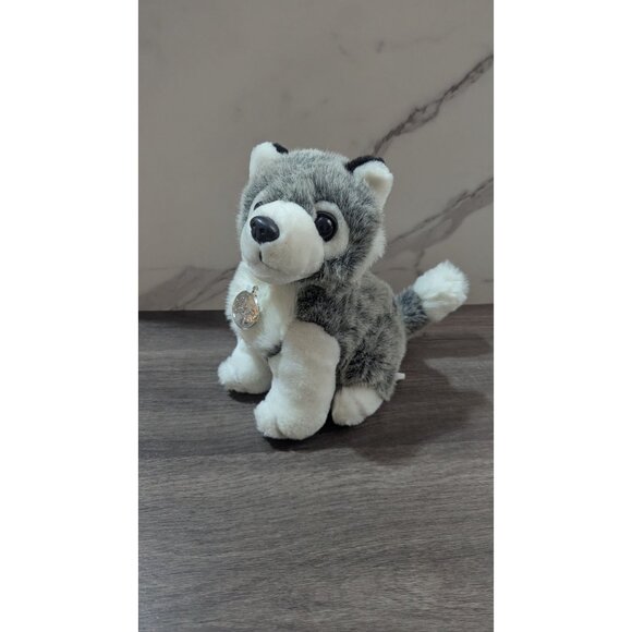 Plush Husky Dog Toy By TB Toy Trading Co 9" Gray & White Stuffed Animal - Picture 11 of 11